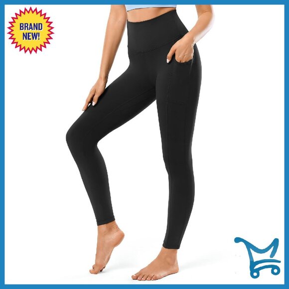 High Waisted Yoga Leggings with Pockets Soft Athletic Workout Pants